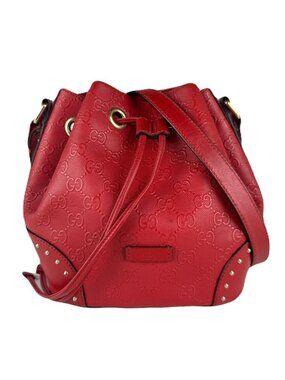 Gucci Shoulder Bag Leather Red